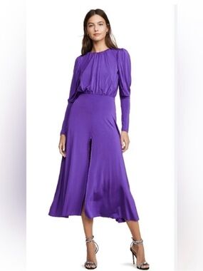rotate birger christensen gathered metallic stretch knit midi dress | Dresses | Rotate Birger Christensen Gathermetallic Stretchy Blue Ml Semi-Formal Events